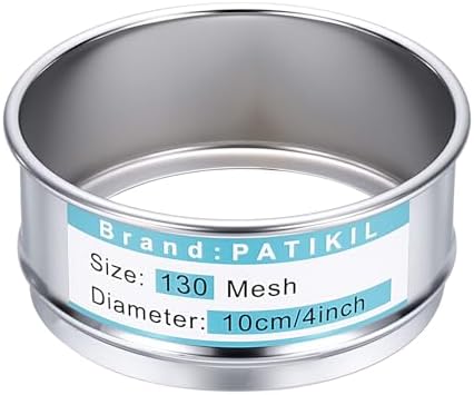 PATIKIL 130 Mesh Lab Sieve, 3.9" Diameter Sifting Screen 304 Stainless Steel by PATIKIL