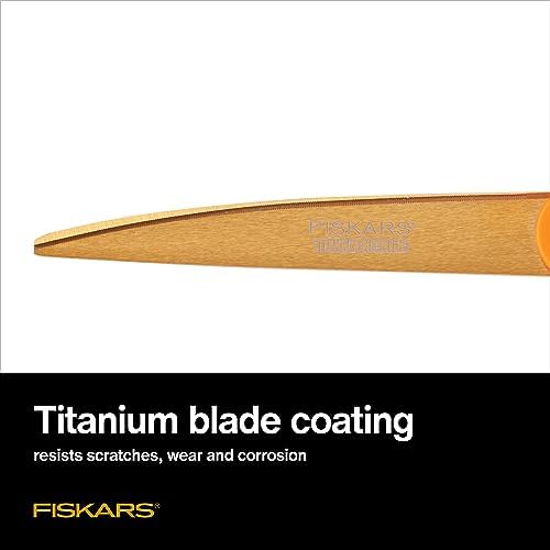 Fiskars 9" Titanium Shop Shears Heavy Duty Serrated Multipurpose Scissors - Image 3