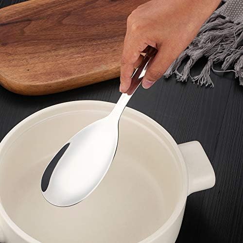 6 Pcs Silver Salad Spoon, Stainless Steel Titanium Plated Salad Servers Set - Image 7