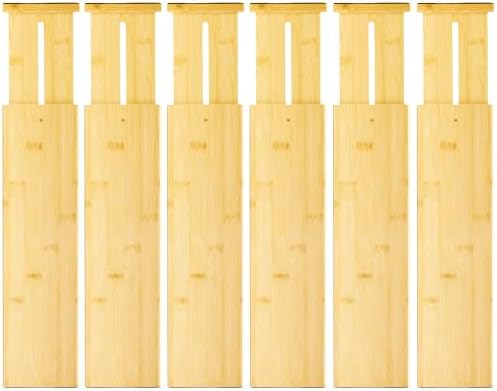 VaeFae 6 Pack Bamboo Drawer Dividers, Expandable Separators by VaeFaeDirect