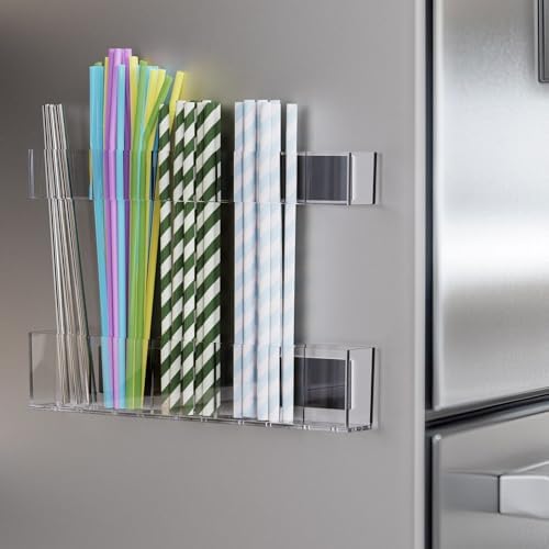 Magnetic Acrylic Straw Holder for Fridge by ENESNES