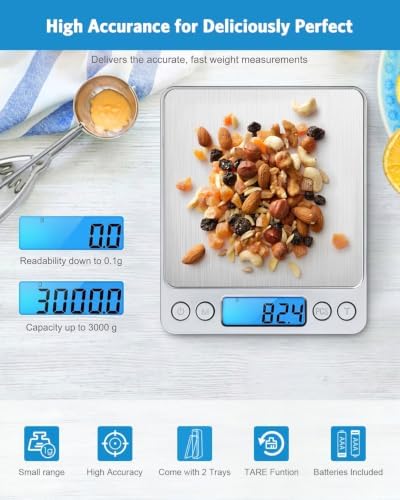 AMIR Digital Kitchen Scale, 3000g 0.01oz/ 0.1g Pocket Coffee Scale, Mini Food - Image 2