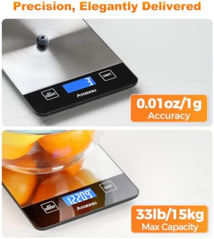 Atogou Food Scale - 33lb Digital Kitchen Scale Ounces Grams - Image 2