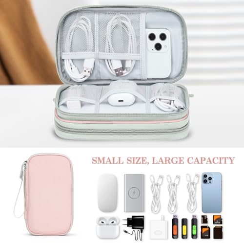 FYY Electronic Organizer, Travel Tech Pouch Bag, Light Pink - Image 6