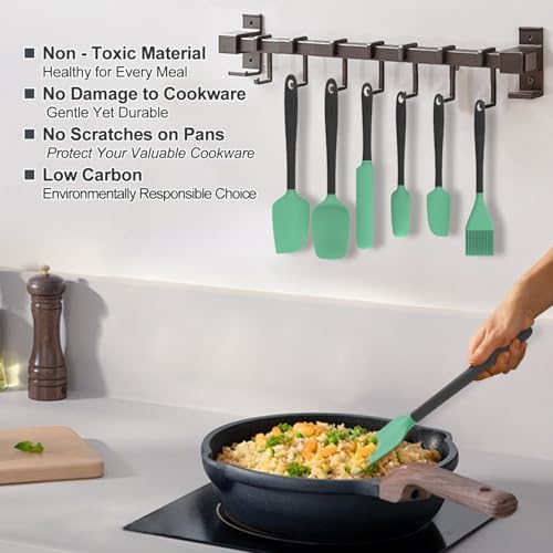 Silicone Spatula Set, 6 Pieces Food Grade Kitchen Utensils - Image 4
