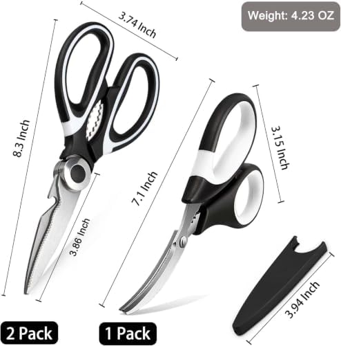 OMDAR 3 Pack Kitchen Scissors & Seafood Scissors Set, Sharp Kitchen Shears - Image 2