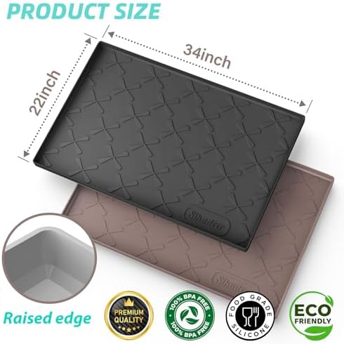 SIKADEER Waterproof Under Sink Mat 34" x 22", Silicone Mat Kitchen liner - Image 3