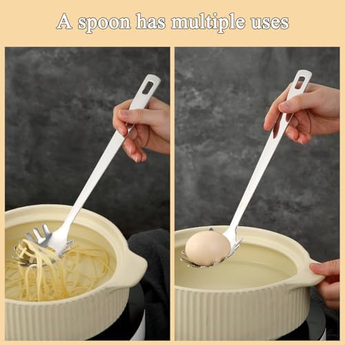 Spaghetti Spoon, ReaNea Pasta Server, Stainless Steel Pasta Spoon - Image 4