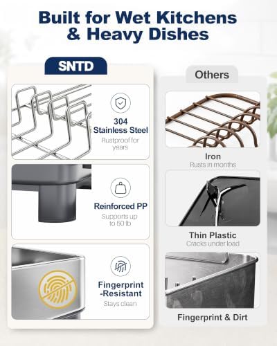 SNTD 304 Stainless Steel Dish Drying Rack - Image 4