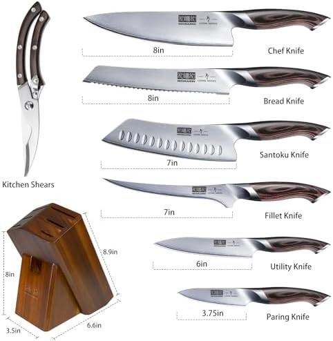 HOSHANHO 8PCS Kitchen Knife Set, Ultra Sharp Japanese Knife Sets - Image 4