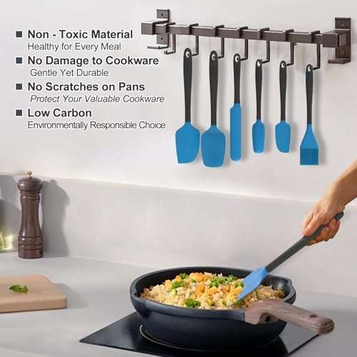 Silicone Spatula Set, 6 Pieces Food Grade Kitchen Utensils - Image 4