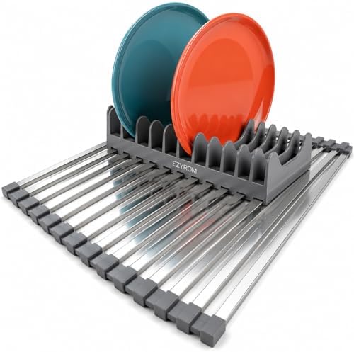 Medium Aluminum Roll Up Dish Drying Rack 17" x 13" by Unknown