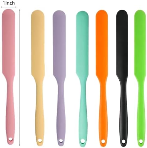 7 Pcs Silicone Jar Spatula Set, Sourdough Spatula, Long Handle Thin Spatulas - Image 3