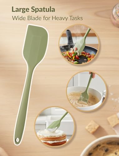 NiHome 4 Pcs Silicone Spatula Set, Heat Resistant Baking & Cooking Spatulas - Image 3