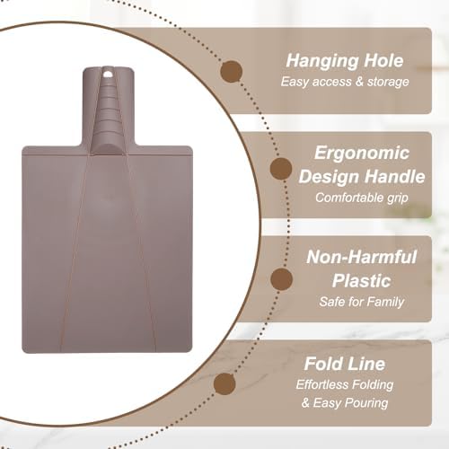 uxcell 2Pcs Foldable Cutting Board 15"x8.5" Plastic Folding Cutting Brown - Image 3