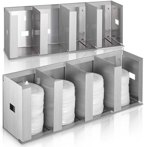 Hicarer 4 Compartments Stainless Steel Cup and Lid Holder by Hicarer