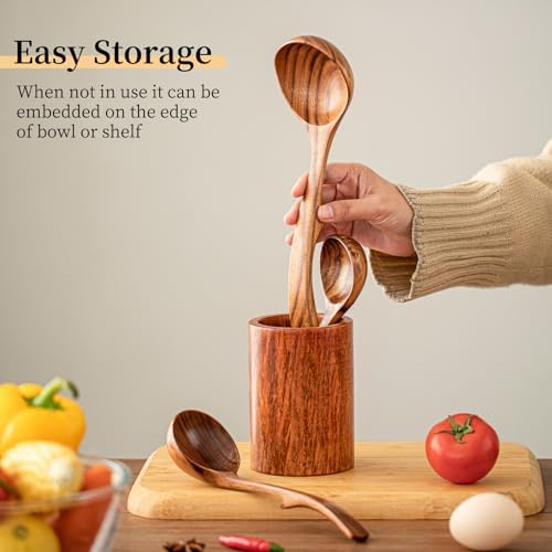 Gudamaye 3 Size Wooden Soup Ladles Set, 3 Hooks - Image 6