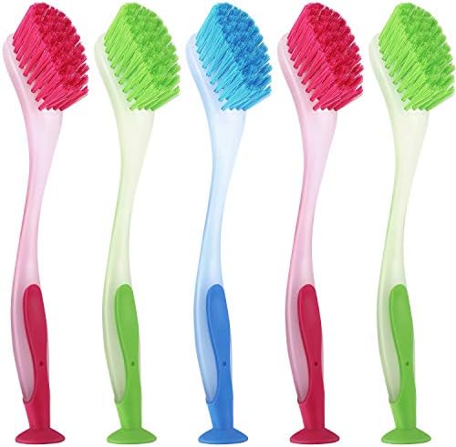 5 Pieces Long Dish Brush with Handle Assorted Color Dishwashing Brush with by Boao