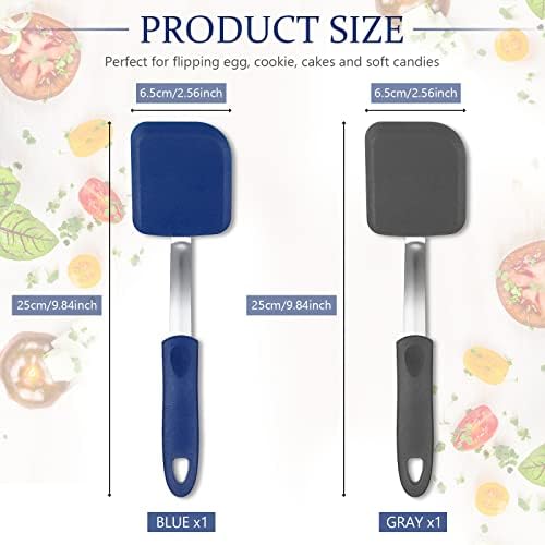 2Pcs Mini Silicone Cookie Brownie Spatula, Solid Flat - Image 2