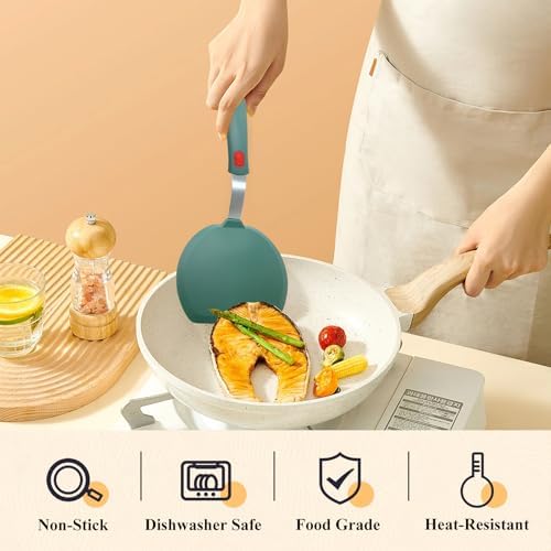 Silicone Spatula Turner, Wide Pancake Spatulas - Image 2