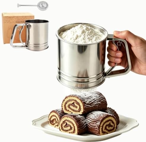 Flour Sifter Stainless Steel，for all Baking Flour and Powdered sugar by YihoNoble-Majorinbaking