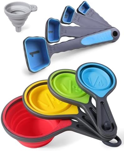 Collapsible Measuring Cups and Spoons Set by Leepiya