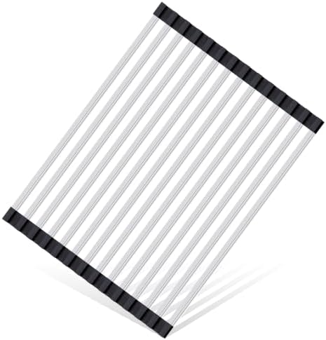 Roll Up Dish Drying Rack Over the Sink 17 x 13’’, 304 Stainless Steel Black by Bighause
