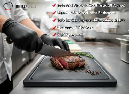 Thirteen Chefs 18x12 Black Cutting Board - Image 4