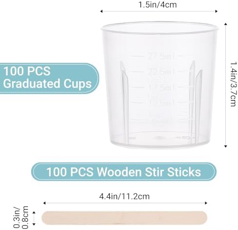 Gartful Resin Measuring Cups and Sticks, Paint Pouring - Image 2