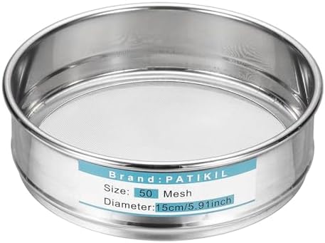 PATIKIL 50 Mesh Lab Sieve, 5.9" Diameter Sifting Screen 304 Stainless Steel by PATIKIL