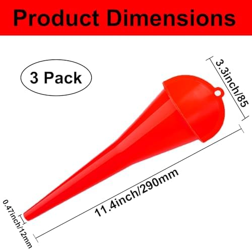 3-Pack Long-Neck Oil Funnels, Gas & Transmission Fluid - Image 2