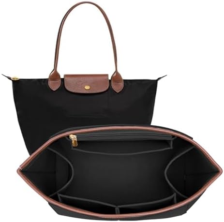 Felt Purse Organizer Insert for Longchamp Le Pliage L Bag Handbag Leather edge by DOIAPUOS