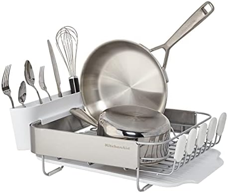 KitchenAid Compact Satin Wire Rust Resistant, Expandable Dish Rack - Image 2