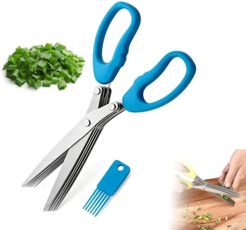 5-Blade Stainless Steel Herb Scissors Multipurpose Kitchen Gadgets by KAMOJI