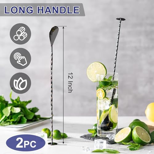 Briout Bar Spoon Cocktail Mixing Stirrers, 12” - Image 2