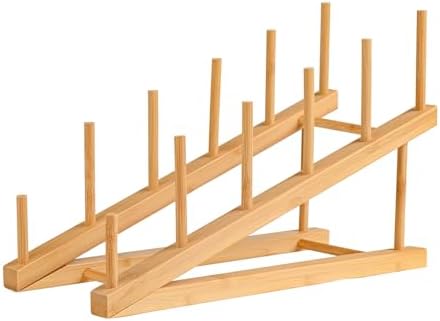 Plate Stands For Display, Wooden Plate Rack Dish Stand Holder by SRYESA