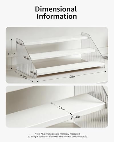 Tiered Spice Rack Organizer for Countertop & Cabinet, 3-Tier 12in Kitchen - Image 6