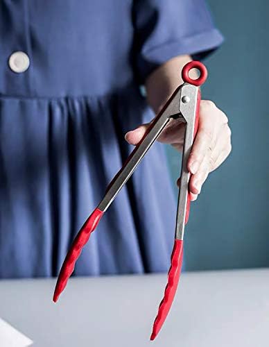 HINMAY 9" Kitchen Tongs with Silicone tips - Image 4