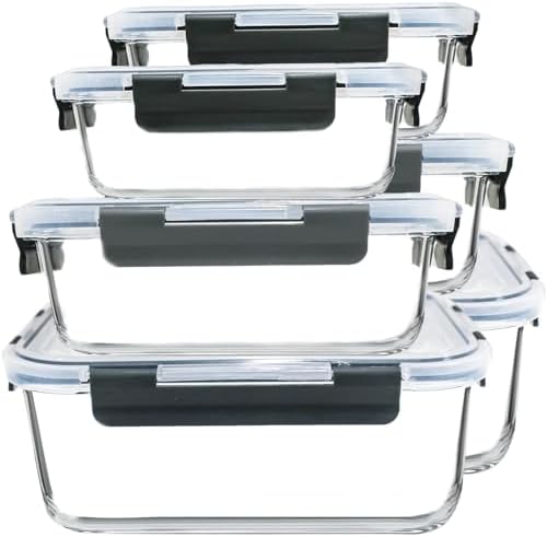 M MCIRCO 6 Pack Extra Large Glass Food Storage Containers by MMCIRCO
