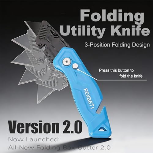 REXBETI 12-Pack Folding Pocket Utility Knife, SK2 Box Cutter, 32 Blades - Image 2