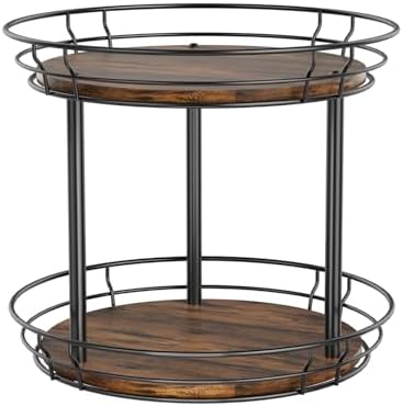 LAMU 2 Tier Lazy Susan Turntable Rotating Spice Rack Organizer by YourHome-OrganizationHelper