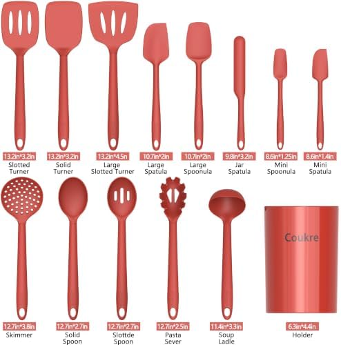 Coukre Silicone Kitchen Cooking Utensils Set, Heat Resistant - Image 2