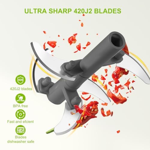 Manual Food Processor & Vegetable Chopper, Hand Pull String Garlic Mincer Onion - Image 5