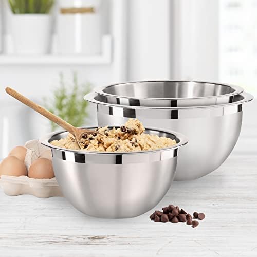 Oggi 3-Quart Two-Tone Stainless Steel Mixing Bowl, Making Dough, Dressing Salads - Image 3