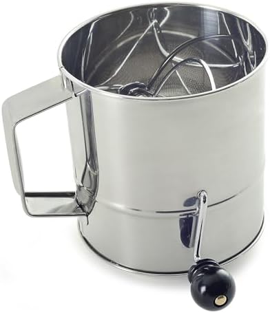 Norpro Polished 3-Cup Stainless Steel Hand Crank Sifter by Norpro