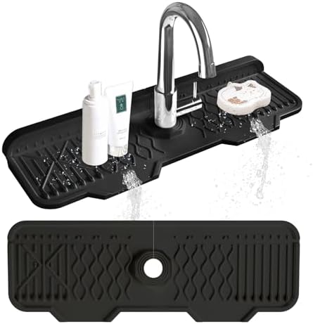 Kitchen Sink Accessories -17" x 6'' Sink Splash Guard, Silicone Sink Mat Splash - Image 7