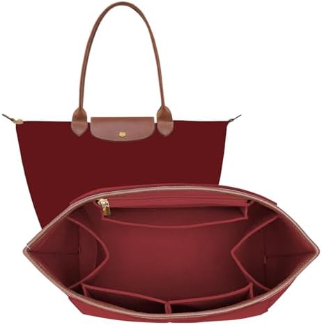 Felt Purse Organizer Insert for Longchamp Le Pliage L Bag Handbag Leather edge by DOIAPUOS