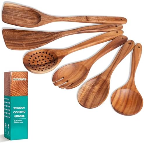 HOWHONG Teak Wooden Cooking Utensils Set by HOWHONG