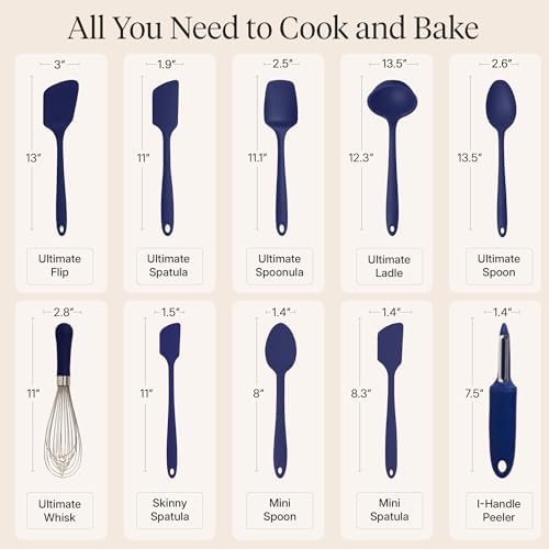 GIR: 10-Piece Silicone Ultimate Kitchen Utensils Set – Navy - Image 3