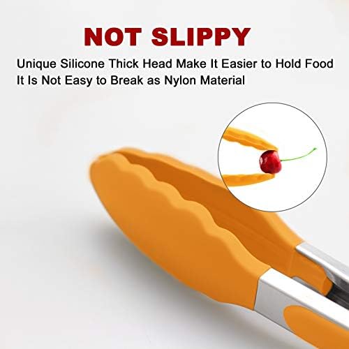 2 Pack Silicone Kitchen Tongs, 9 & 12 Inch, Stainless Steel - Image 2